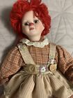 Raggedy Ann Pierrot Clown 10? Tall By Seymour Circus Porcelain Doll Lot
