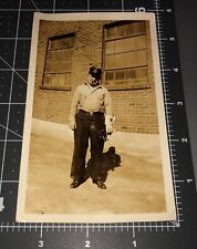 30s Gas City IN Indiana Leather Star Glove Train Engineer Vintage Snapshot PHOTO