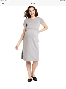 Isabel Maternity by Ingrid & Isabel - Women's SS Tie Waist Dress - Gray - Small - Picture 1 of 7