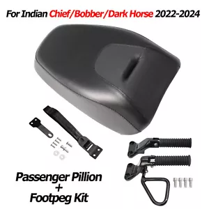 Asiento de acompañante asiento de copiloto reposapiés para Indian Chief/Bobber/Dark Horse 2022-2024 - Imagen 1 de 23