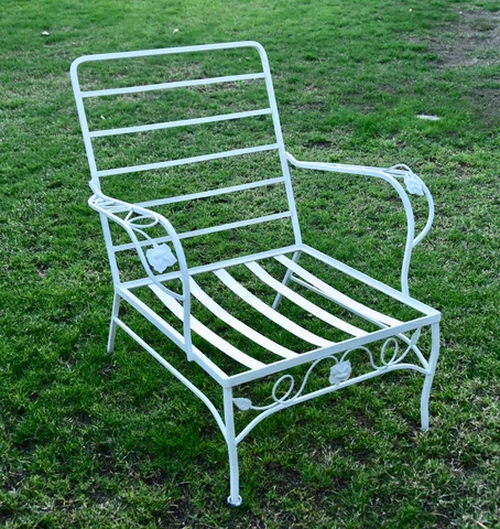 VINTAGE WOODARD "CHANTILLY ROSE"  MID CENTURY WROUGHT IRON ARM CHAIR Cover