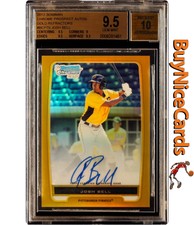 2012 Josh Bell Bowman Chrome Gold Refractor SP RC Rookie /50 BGS 9.5 / 10 Gem Mt