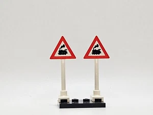 LEGO part 649pb06a Segni Treno Segnaletica Stradale Triangolo Confezione da 2 - Foto 1 di 4