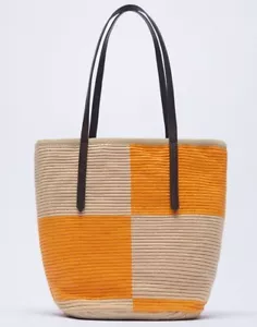 ZARA Stoff Shopper Tragetasche - Bild 1 von 8