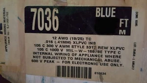 Alpha 7036 12awg Tinned Copper Hook-Up Wire REW-XLPVC MIL-W-16878/2 BLUE /100ft - Picture 1 of 5