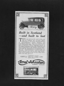 ARROL-JOHNSTON OF DUMFRIES, SCHOTTLAND 1927 DOMINION SALOON AUTO ANZEIGE - Bild 1 von 1