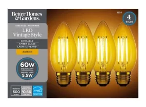 (4) led vintage style light bulbs 60 watt eq.5.5w medium base/standard - Picture 1 of 5