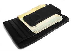 ELEGANTE PORTAFOGLI PORTA TESSERE CLIP MAGNETE FERMA BANCONOTE PORTAFOTO SLIM - Foto 1 di 5