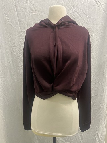 Felpa con cappuccio donna T ALEXANDER WANG bordeaux marrone taglia m slim fit