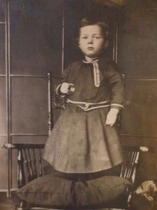 Instant Relative photo post card Toddler standing Chair Holding lens - Picture 1 of 6