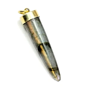 Labradorite Gemstone 925 Silver Gold Plated Pendant Gifts For Mum KP1026 - Picture 1 of 3