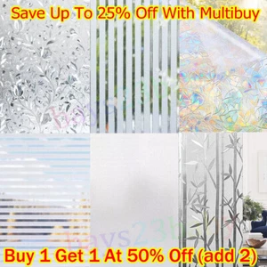 5M Bubble Free Frosted Window Film Self Adhesive Etched Privacy·Glass Film Vinyl - Picture 1 of 48