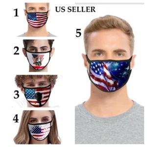 American Flag FACE MASK Reusable Washable Unisex Face Cover USA Seller - Picture 1 of 21