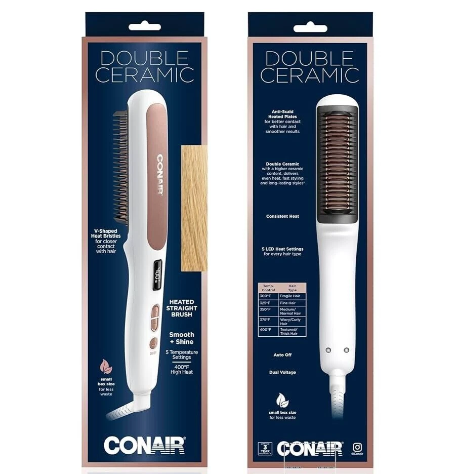 Conair Double Ceramic Hair Styling Brush White MODEL BC700 - Image 1 of 1