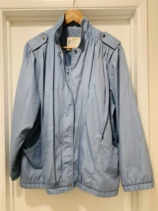 Vintage Womens London Fog Baby Blue Jacket Retro 80s/90s Windbreaker Coat Sz 14R - Picture 1 of 8
