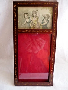 Jugendstil Rahmen Holz Stoffrückwand Zierbild Allegorie Frühling - Picture 1 of 8