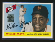1997 Topps Baseball WILLIE MAYS REPRINTS Insert -#7 1955 Topps