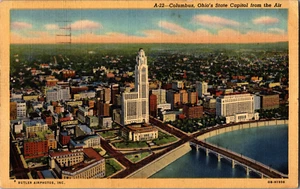 Postal de colección Columbus Ohio EE. UU. OH 1946 Stat Capitol from Air - Imagen 1 de 2