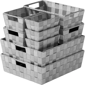 Baskets for Organizing Set of 9 Dark Grey - Storage Baskets for Shelves - Perfec - Picture 1 of 12