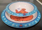 VTG Bear in the Big Blue House Melamine Plate & Bowl Set Jim Henson Disney Kids