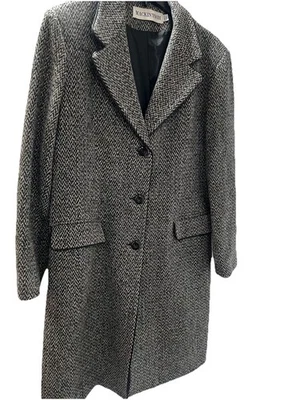 Auténtico abrigo chaqueta vintage para mujer Mackintosh gris espiga talla 12 Foto 1 de 4