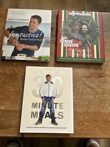 3 Celebrity Chef Cookbooks Gino D’acampo, Jamie Oliver & The Hairy Bikers - Picture 1 of 7
