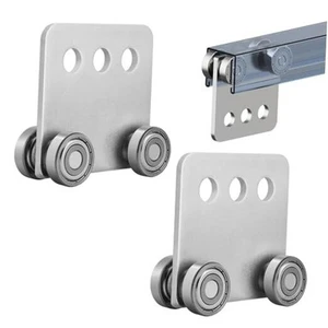 2Pcs 4 Wheel Trolley Assembly Rollers Four Bearing 4 Wheel Trolley Pack of 2 - Picture 1 of 6