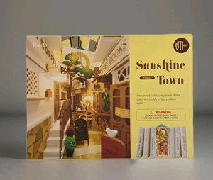 Rolife DIY 3D Creative Bookends SUNSHINE TOWN TGB02 Book Nook Shelf Insert NEW - Picture 1 of 7