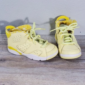 Nike Air Jordan Retro 6 Citron Tint Dynamic Yellow 645127-800 Toddler 8c Shoes - Picture 1 of 12