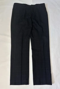 ETRO Milano Men’s Wool Blend Pleated Plaid Patterned Trousers Black Size 54 - Picture 1 of 23