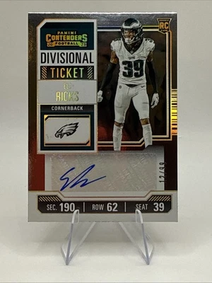 2023 Panini Contenders - Rookie Eli Ricks #233 Divisional Ticket /99 (AU, RC) - Image 1 of 4