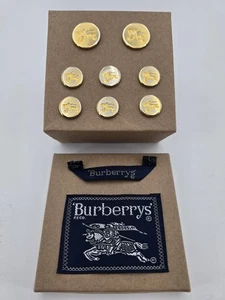 Vintage Burberrys Replacement Blazer Button Set Gold Tone Prorsum Knight 8 Piece - Picture 1 of 5