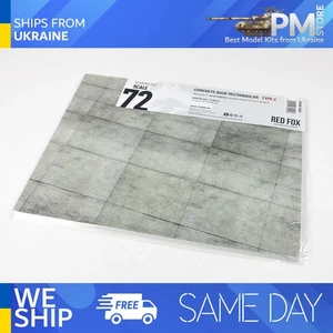 Red Fox DB-72008 1/72 3d Diorama Base Concrete Base Rectangular Type 2 300x230mm - Picture 1 of 6