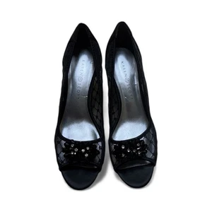 Karen Scott Marilyn schwarz Mesh Perlen Peeptoe Heels Größe 9M 2,5" Absatz  - Bild 1 von 5