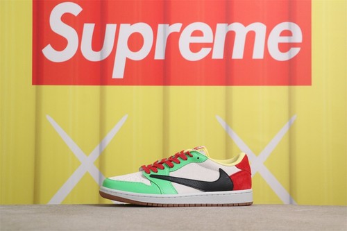 JORDAN Sneakers unisex moda AJ1 retrò basse Travis Scott multicolore con giunture