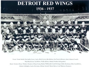 1936 1937 DETROIT RED WINGS 8X10 TEAM PHOTO HOCKEY NHL STANLEY CUP MICHIGAN HOF - Picture 1 of 1