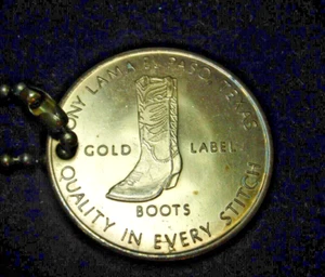 Vintage Medaille oder Münze - Tony Lama Gold Label Stiefel 70er Jahre - Bild 1 von 4