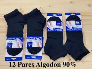 Calcetines tobilleros deportivos hombre algodón 90% 12 Pares negro blanco 40/46 - Imagen 1 de 4