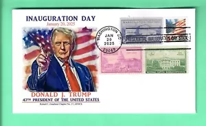 DONALD TRUMP 2025 PRESIDENTIAL INAUGURATION COMBO GRAEBNER CACHET 4-BAR CANCEL - Picture 1 of 2