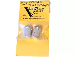 Berkshire Valley #519 30 Gallon Garbage Trash Cans (2 pcs) - O Scale White Metal - Picture 1 of 3