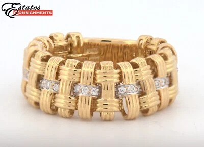 Anillo Roberto Coin Appassionata Oro Amarillo 18k Diamante Flexible Foto 1 de 4