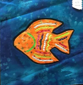 Aplique de costura cosido a mano pescado hermoso!!!!!! Colchado Goldfish. ¡OFERTA! - Imagen 1 de 3