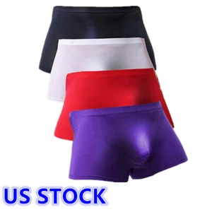 Boxer uomo seta ghiaccio senza cuciture slip pantaloncino bikini intimo gamba corta nuoto - Foto 1 di 22