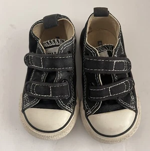 BABY Converse Black Shoes All Star Canvas Infant Size 4 - Picture 1 of 8
