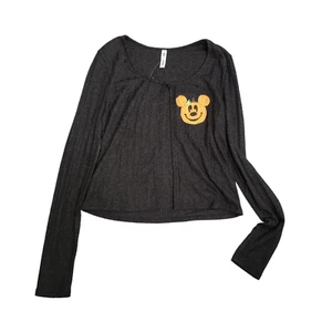Halloween Mickey Pumpkin Light Cardigan Dark Gray Size S Spooky - Picture 1 of 10