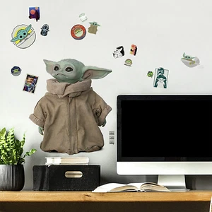 RMK4477SCS the Mandalorian the Child Peel and Stick Wall Decals, Green/Tan/White - Picture 1 of 12