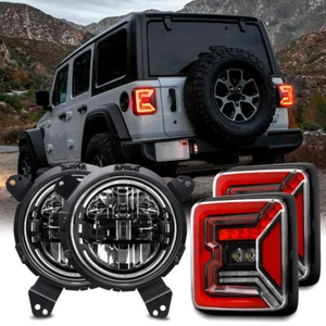 Nueva luz trasera LED + faros Halo DRL para Jeep Wrangler 2020 2021 2022 2023 JL - Imagen 1 de 12