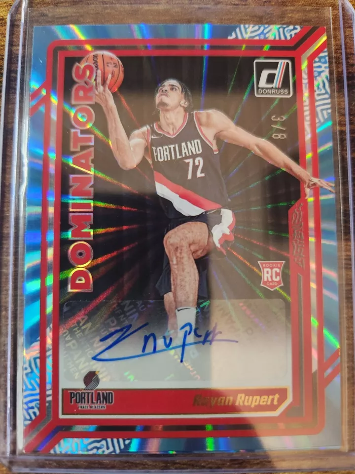 2023-24 Donruss Rayan Rupert Dominators Light Blue Laser Holo RC Auto /8 #RD-RUP - Image 1 of 2