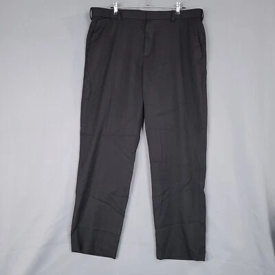 Pantalones de vestir para hombre Vanheusen Traveler tiro medio rectos negros talla 40 x 32 Foto 1 de 4