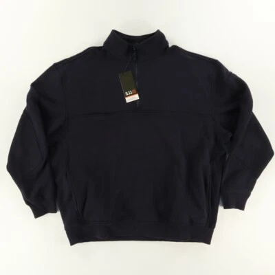 5.11 Тактическая работа рубашка 1/4 молнии пуловер свитер огонь темно-синий мужской 2XL - Изображение 1 из 4